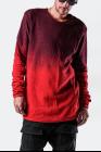 D.HYGEN Gradient Red Textured Layered Hem Long Sleeve T-shirt