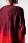 D.HYGEN Gradient Red Textured Layered Hem Long Sleeve T-shirt