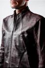 D.HYGEN Zipped Hem Throne Collar Horse Leather  Jacket