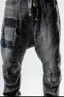 D.HYGEN ELIXIR EXCLUSIVE: Damaged Repair Curve Tapered Drop Crotch Denim Pants Modified design