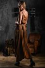 Atelier Septem Textured Silk Rust Dress with Belt