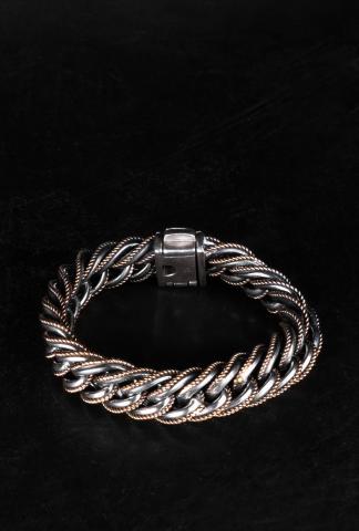Ugo Cacciatori BR121 Sterling Silver & Gold Chain Bracelet