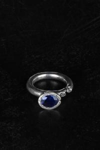 Tobias Wistissen Blue Lolite Sterling Silver Broken Ring