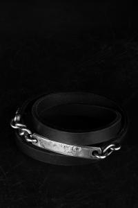 WERKSTATT Munchen M2613 Sterling Silver & Leather Bracelet Wound Lyric Trace