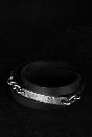 WERKSTATT Munchen M2613 Sterling Silver & Leather Bracelet Wound Lyric Trace