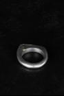 ROSA MARIA Sterling Silver Organic Shape Ring with Black Diamond Top Set