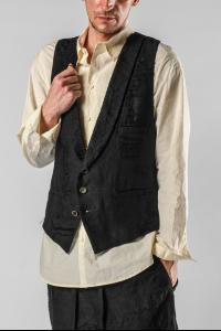 Uma Wang Four Button Textured Distressed Waistcoat