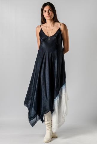 Marc Le Bihan Tie-Dye Indigo Silk Dress