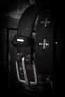 M.A+ EQ2C Silver Cross Studded Belt - Reversed Leather