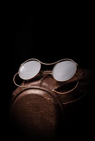 M.A+ Pink Gold One Piece Round Sunglasses