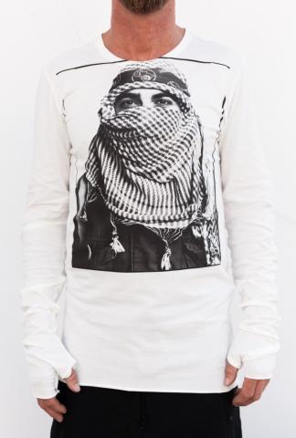 ROOMS by Lost&Found Printed Elongated Long Sleeve T-shirt