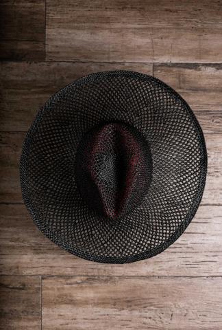 Reinhard Plank Norma Big Red Layered Mesh Wide Brim Hat
