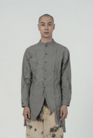 Chia_Hung Su Mandarin Collar Panelled Shirt