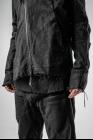 Leon Emanuel Blanck Anfractuous Distortion Hooded L-Jacket with frayed hems