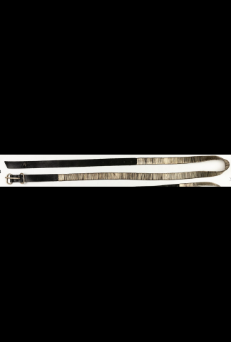 MA+ double oval buckle thin belt w/silver string