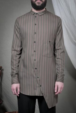 Aleksandr Manamis Asymmetric Striped Shirt