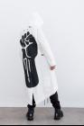 11 By BBS white long parka w.fist print on back
