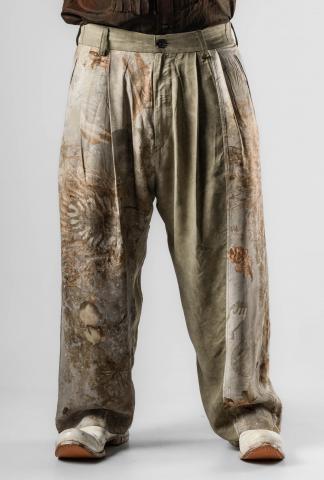 Ziggy Chen Printed Pleated Loose Trousers