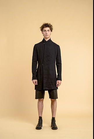 MA+ vertical pockets fitted long jacket, unlined