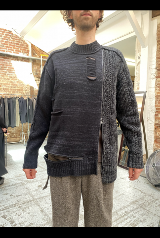 ISO Knit sweater with zipper combination