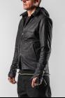 MA+ J214DZHZ Detachable hood Leather Jacket