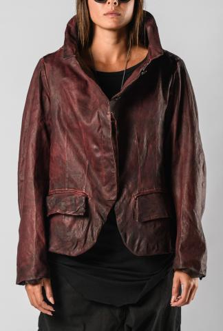 Rundholz Loose High-neck Leather Jacket