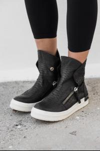 CA by Cinzia Araia Snake Embossed Leather Side Zipper Sneakers