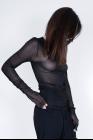 Isabel Benenato Stretch Silk Sheer Long Sleeve