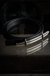 JULIUS_7 Metal Buckled Leather Belt