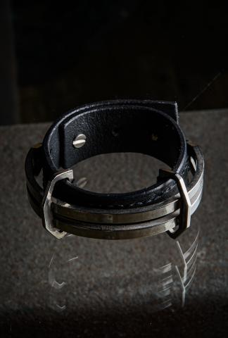 JULIUS_7 Leather + Metal Bracelet