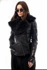 Alessandra Marchi Removable Fur Collar Leather Jacket