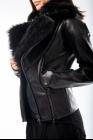Alessandra Marchi Removable Fur Collar Leather Jacket