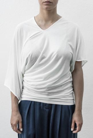 Isabel Benenato Jersey knit top white