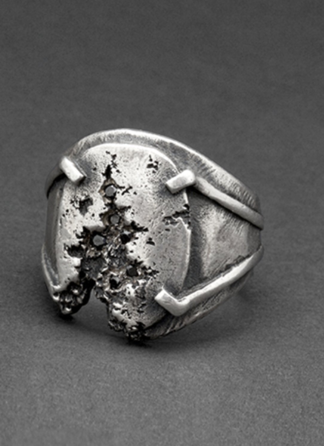 Tobias Wistisen Rotten Oval stones ring | Elixirgallery