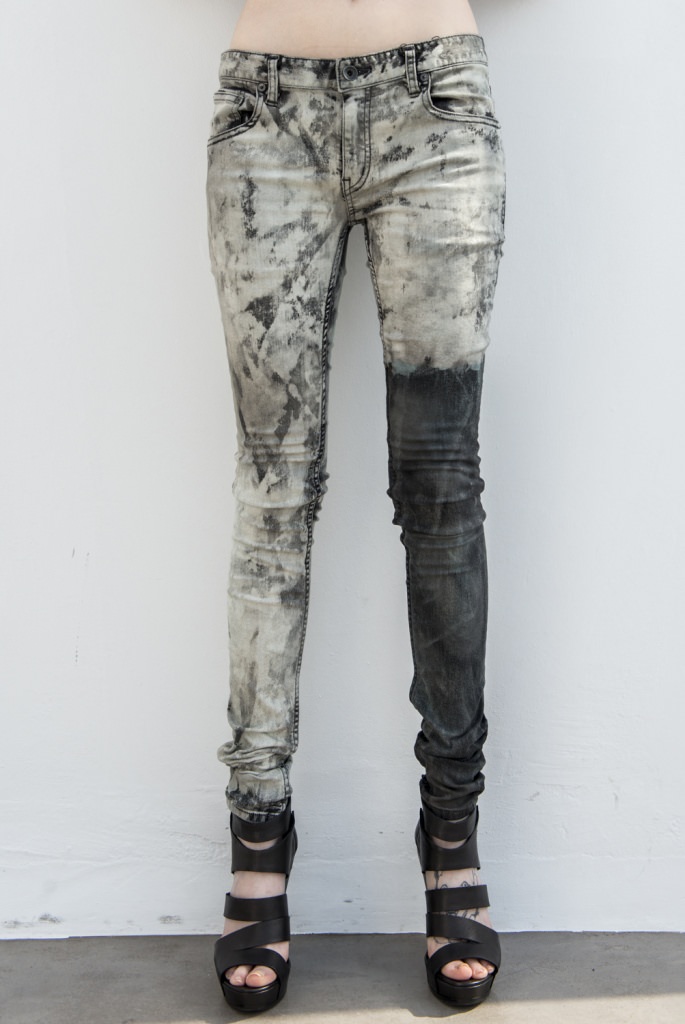 希少 L.G.B. damage asymmetry cropped denim 希少 L.G.B. damage