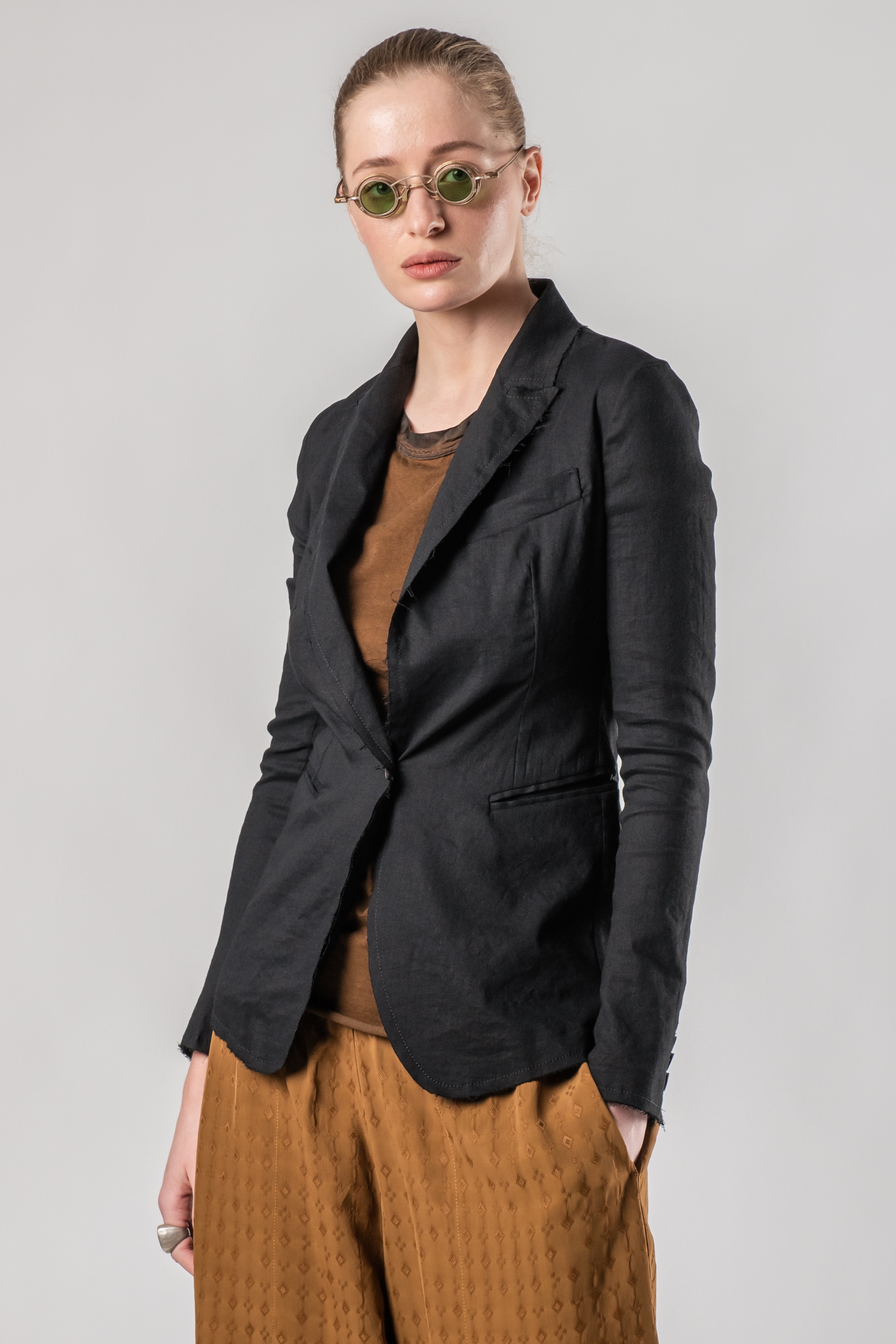 アウターその他 UMA WANG Woman Blazer Grey UP6016 UW08 UMA WANG Jai Unevenly Dyed Blazer | Elixirgallery