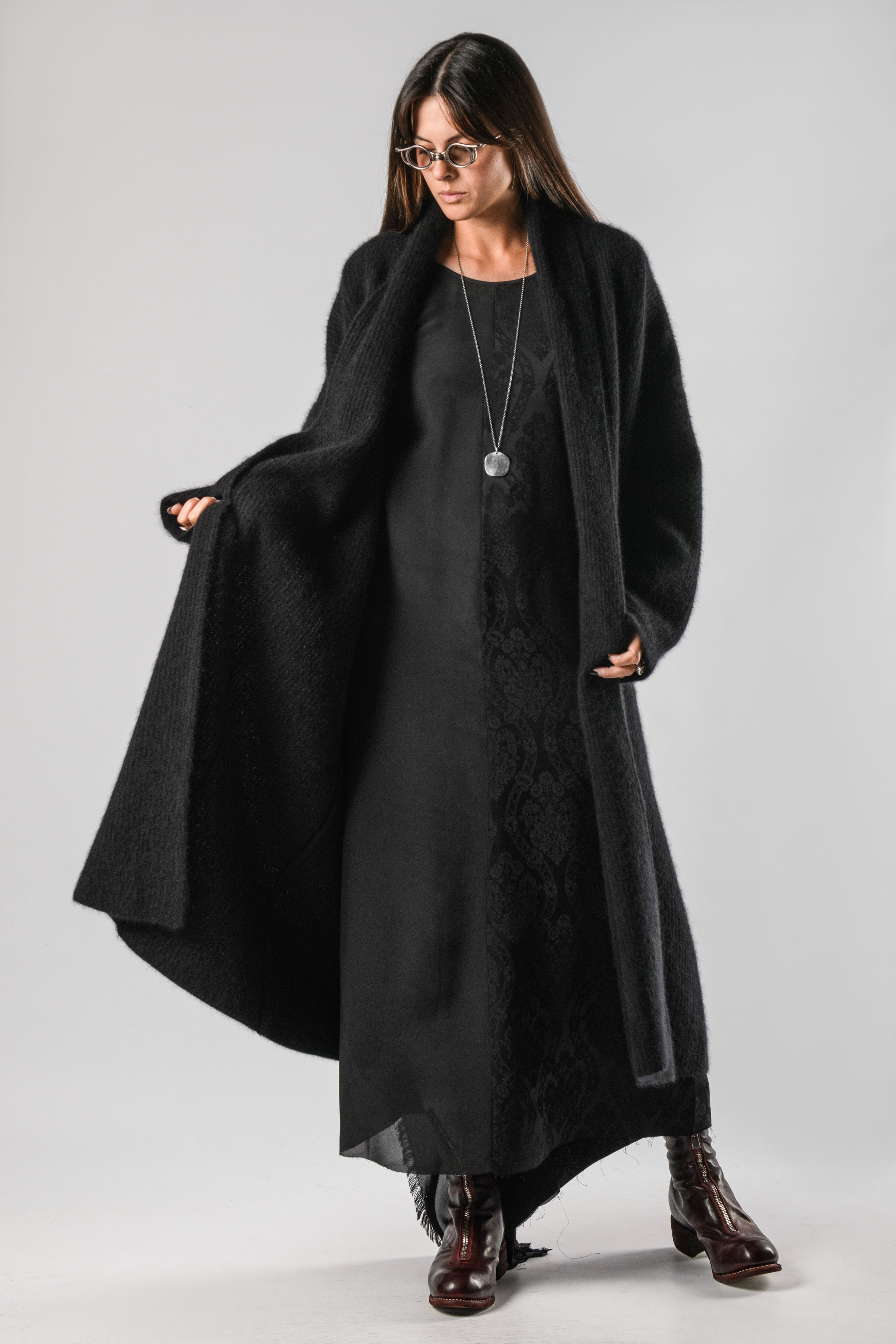 UMA WANG Fluffy Raccoon Cardigan | Elixirgallery