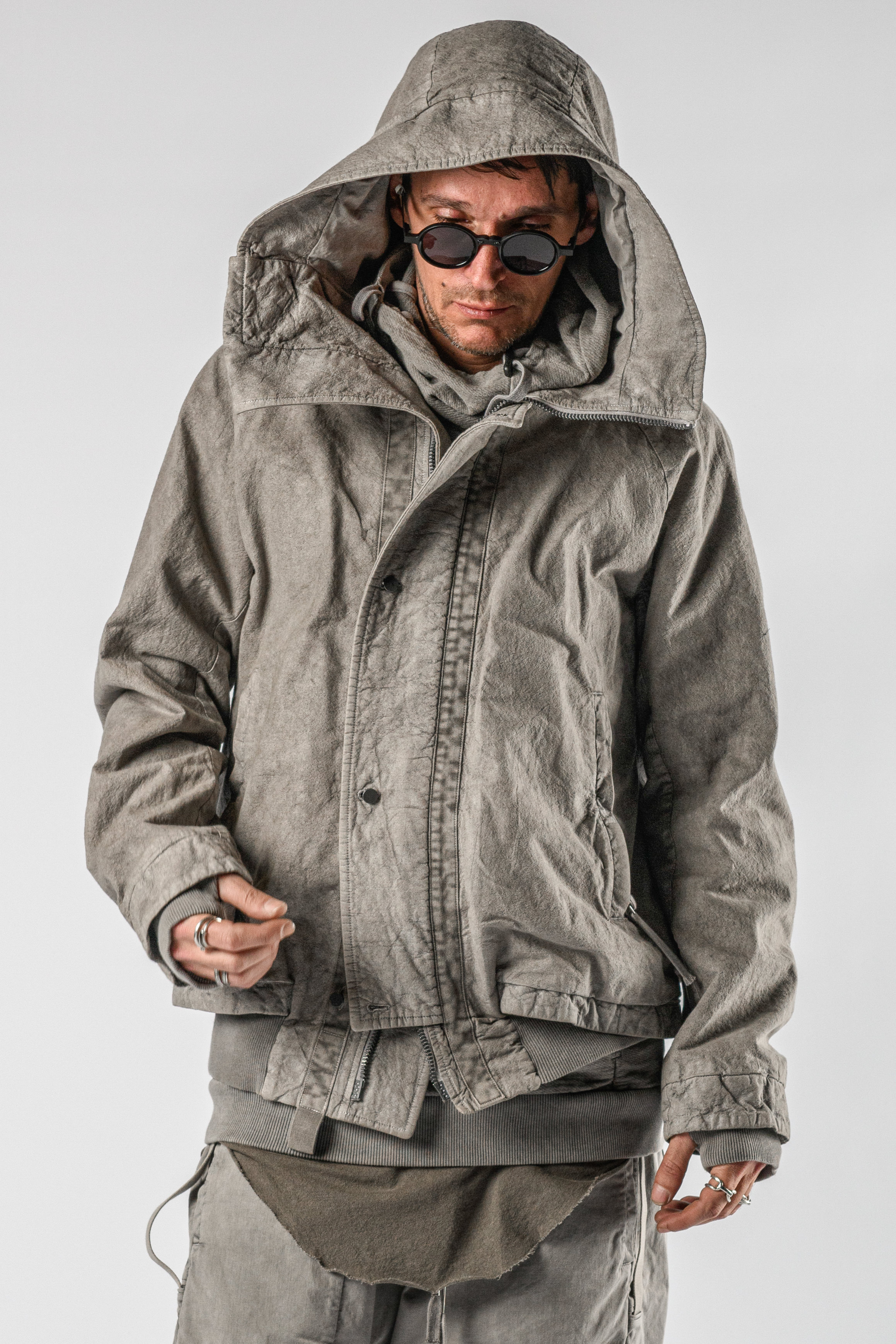 Boris Bidjan Saberi PARKA JACKET 1.2 Carbon Grey Short Parka