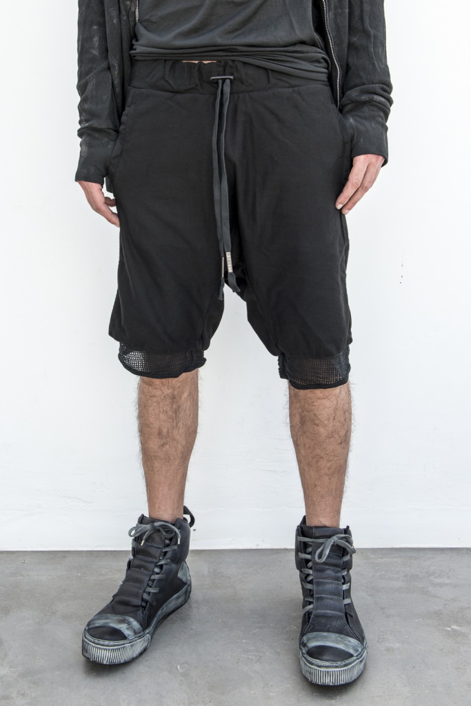 Boris Bidjan Saberi P10 layered drop crotch shorts in color O