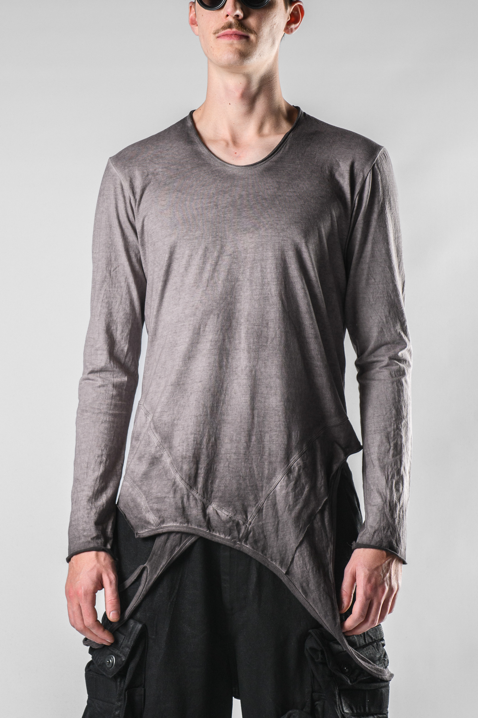 トップス L.G.B. damage long sleeve T-shirt D.HYGEN Damage Patch Zip Open High Gauge Long Sleeve T-Shirt