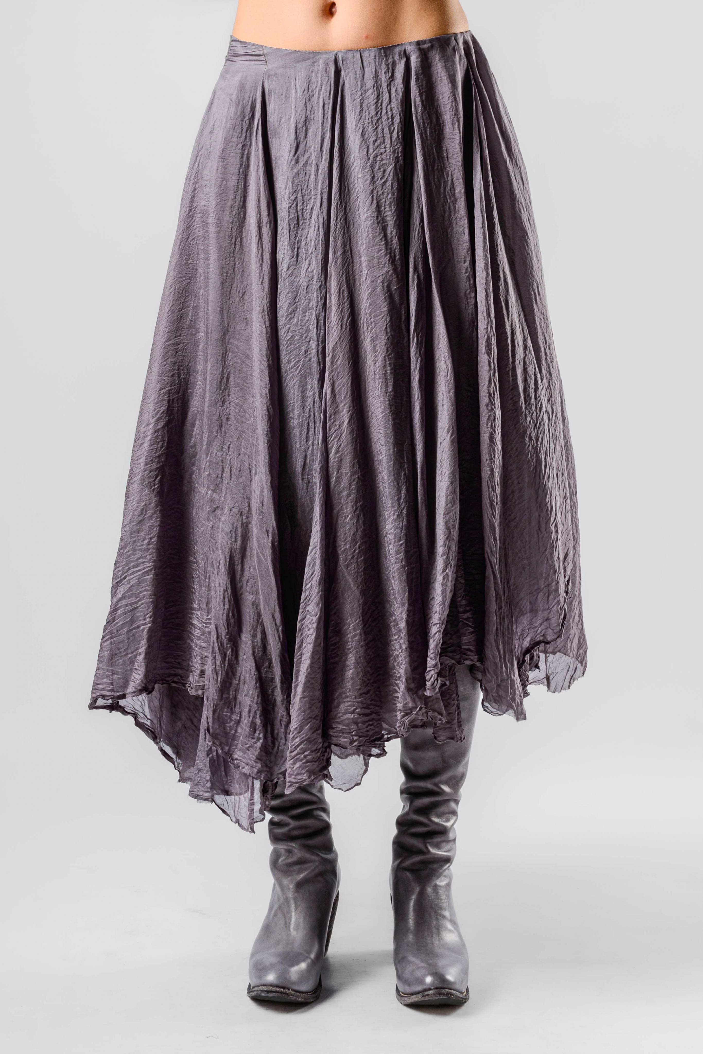 Marc Le Bihan Asymmetric Silk Skirt in color Black (noir
