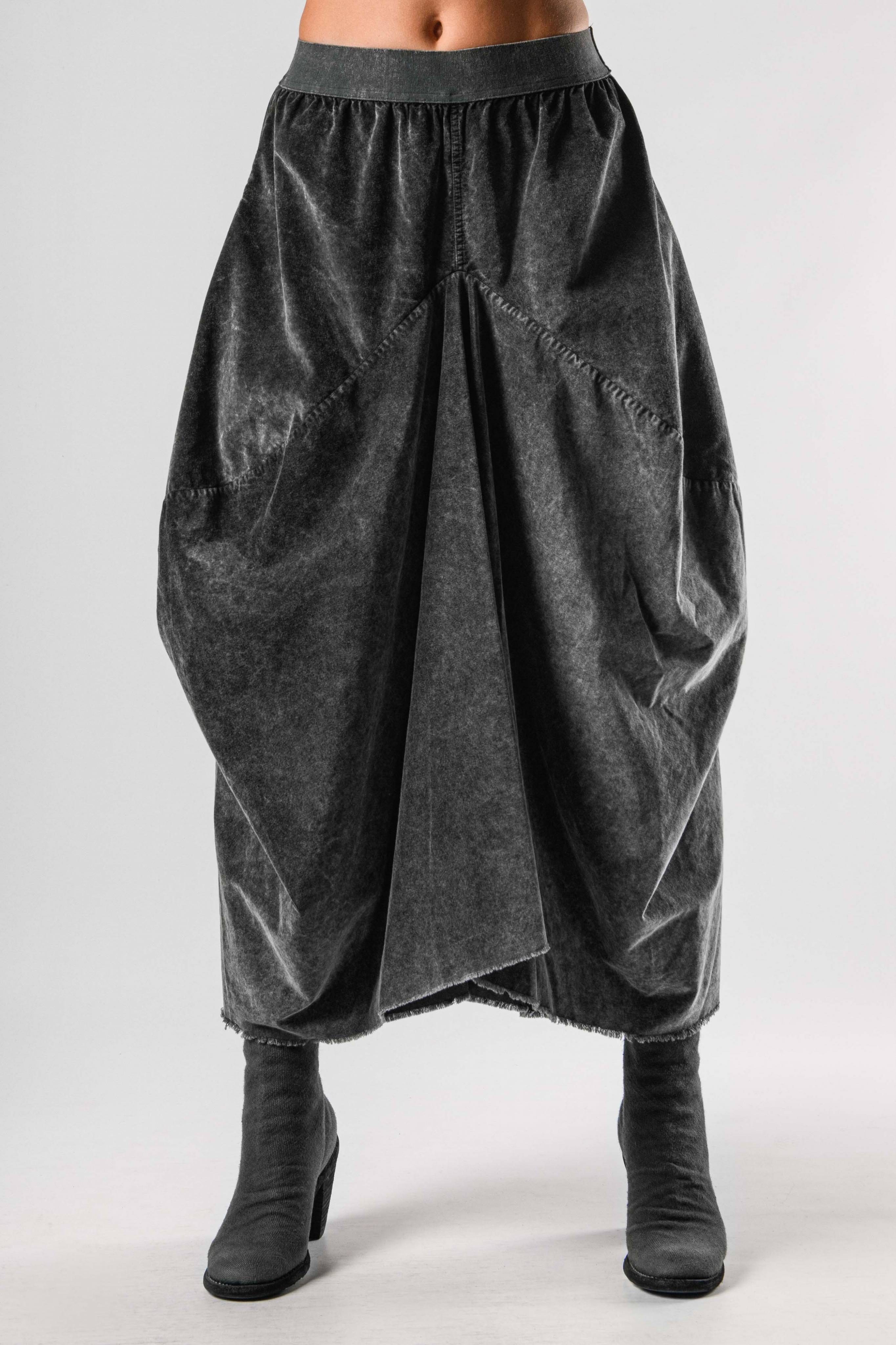 スカート UMA WANG Women Skirts UP5016UW087 Grey UMA WANG Greta Draped Velour Skirt | Elixirgallery