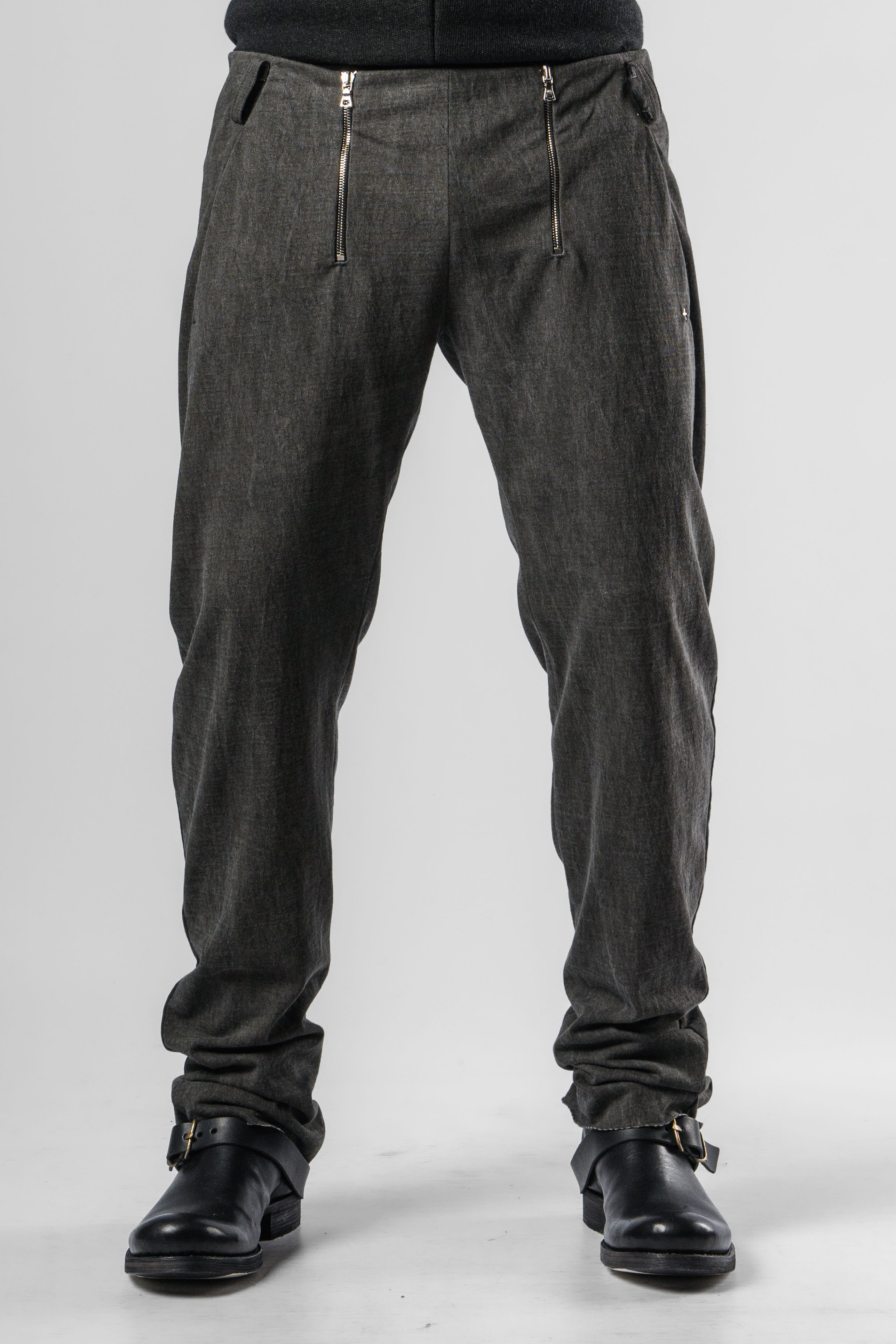 MA+ P12ZZ Double front-zipped Slim Trousers | Elixirgallery