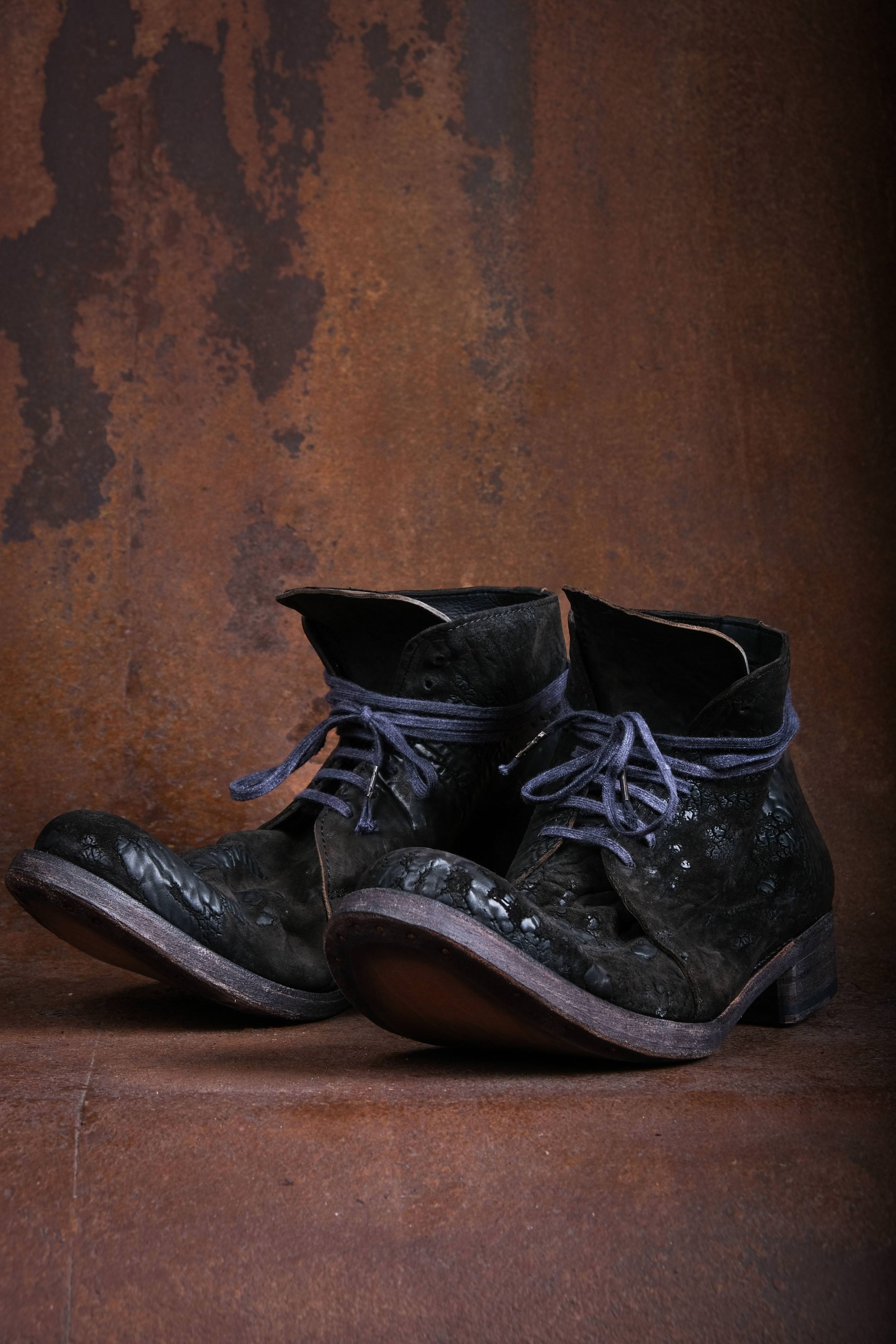 Evarist Bertran Reversed Cordovan Leather Ankle Boots | Elixirgallery