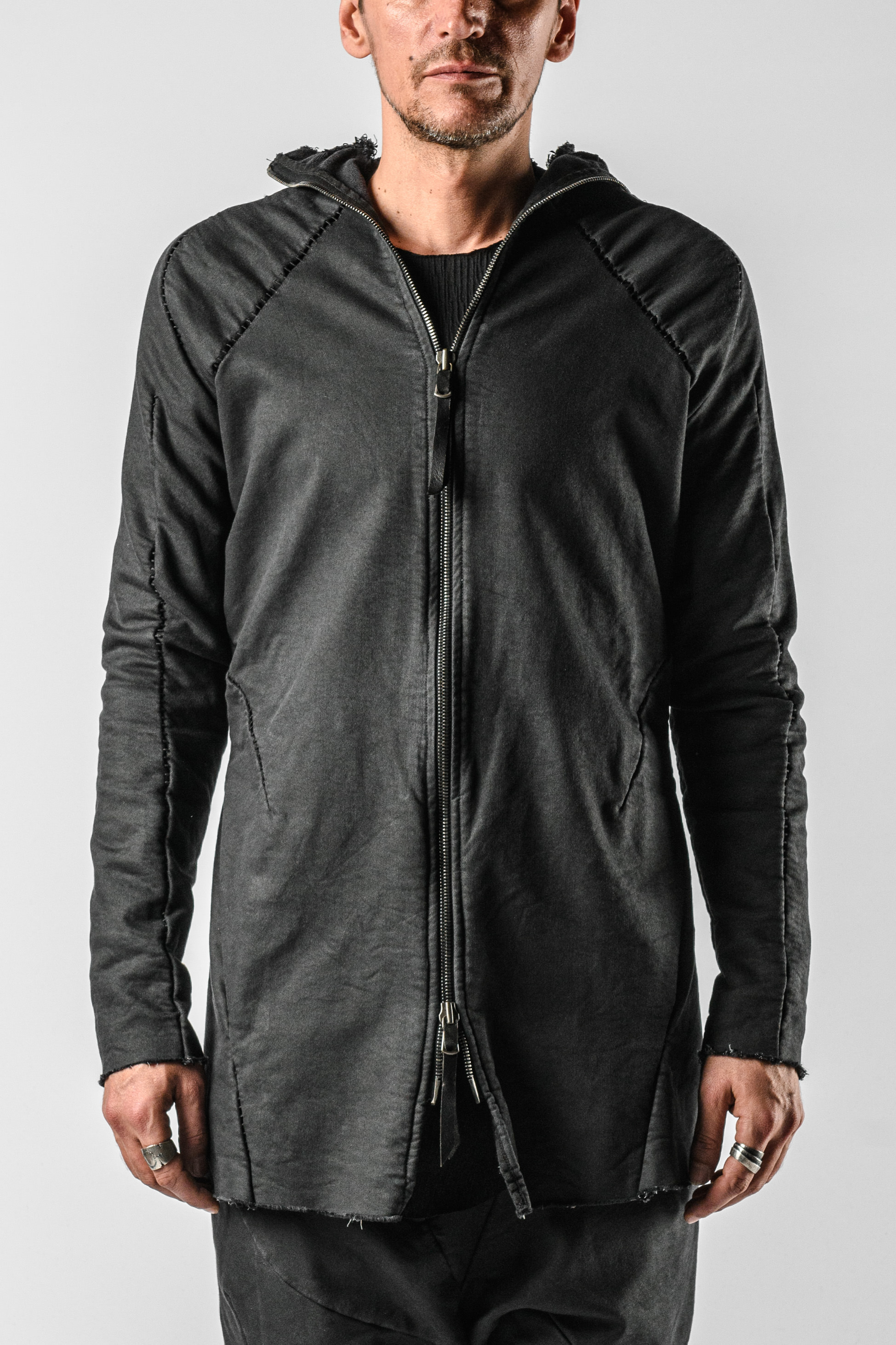 Leon Emanuel Blanck Forced Perspective Long Zipped Hoodie in color
