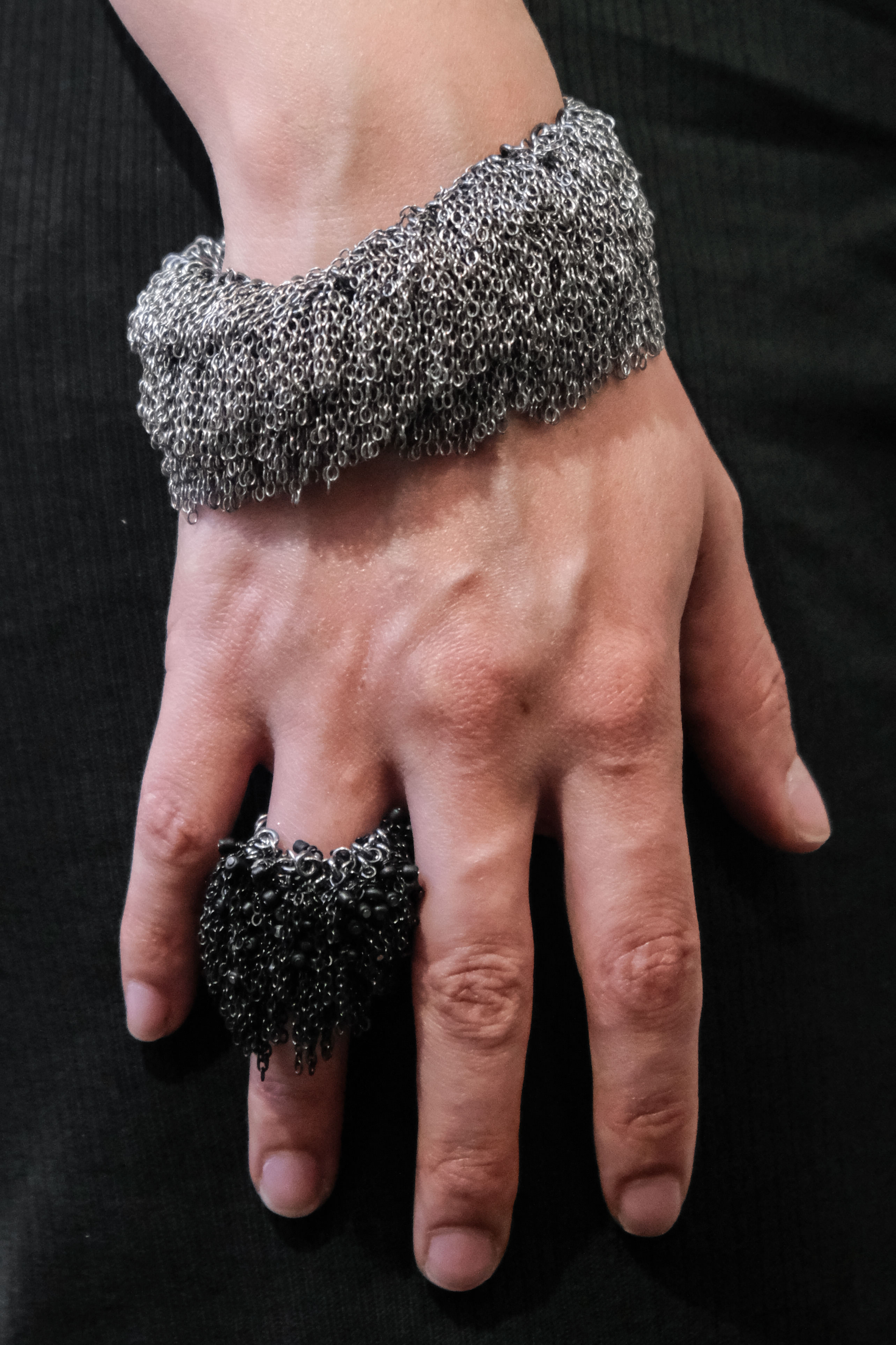 Jean Francois Mimilla レザーブレスレット/ バングル Jean Francois Mimila Chain Bracelet / Choker in color Silver