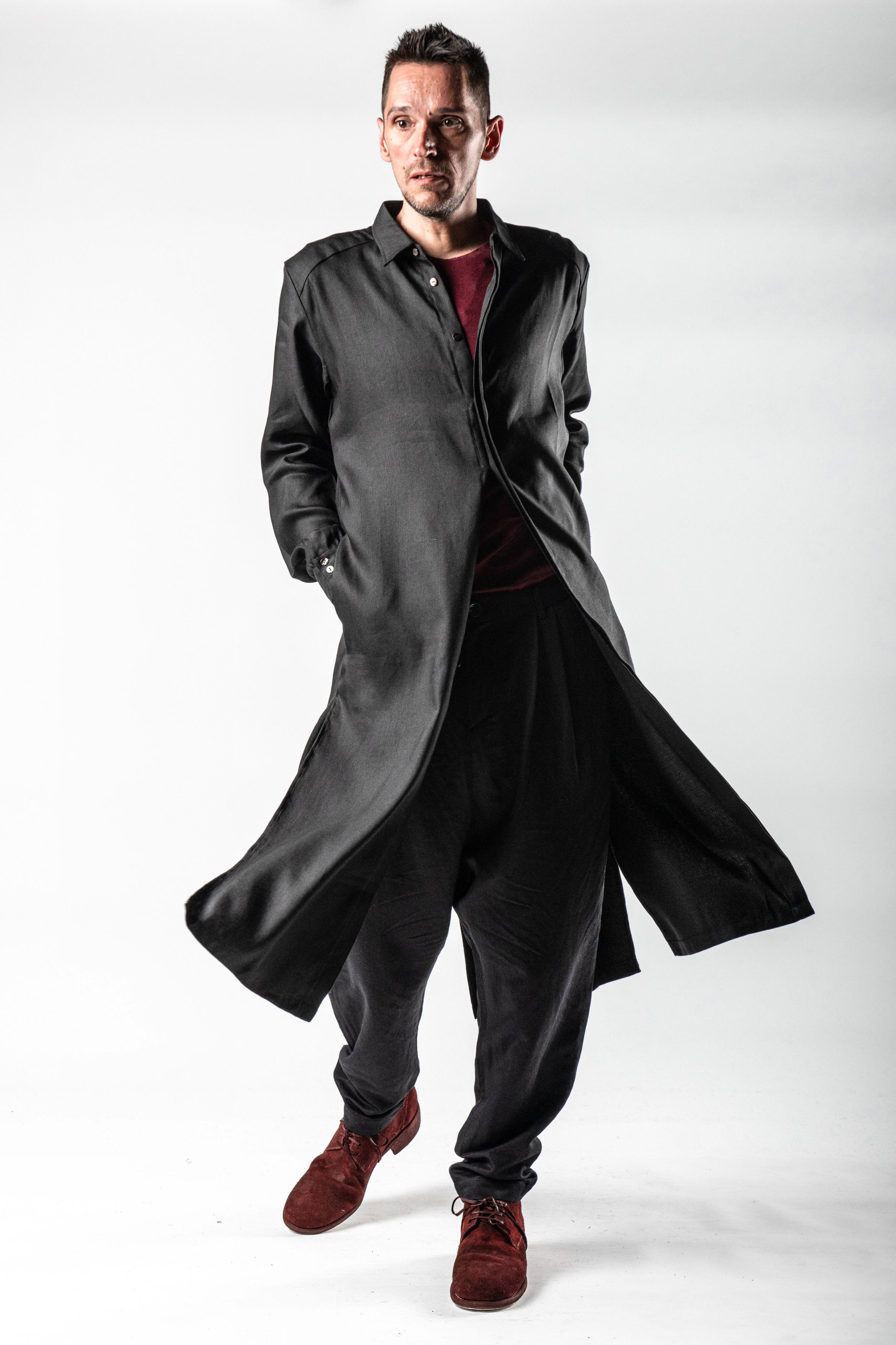Kujaku Silk Blend Jinchoge Long Shirt | Elixirgallery