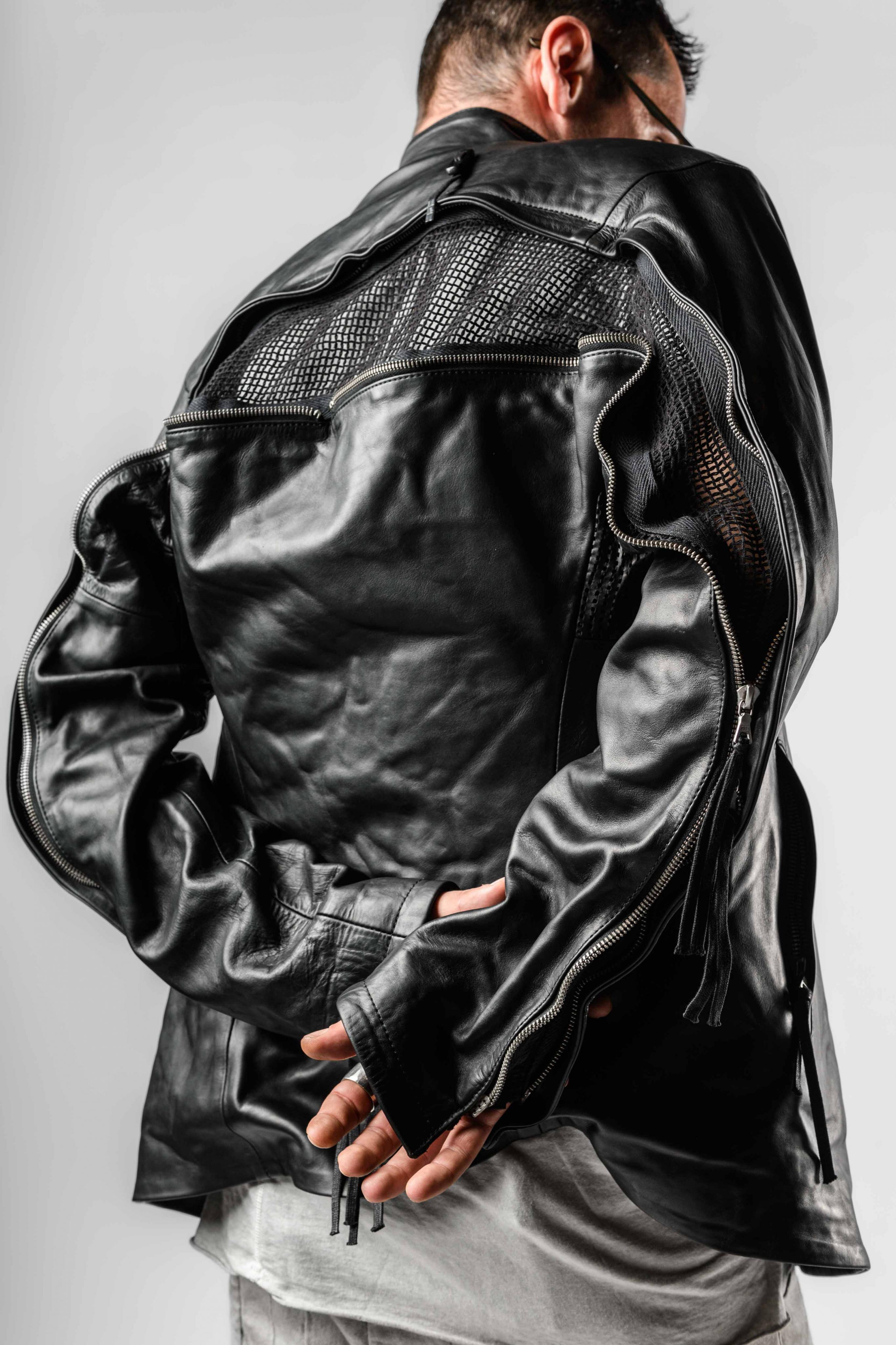 Boris Bidjan Saberi J4 Back-zip Leather Jacket | Elixirgallery