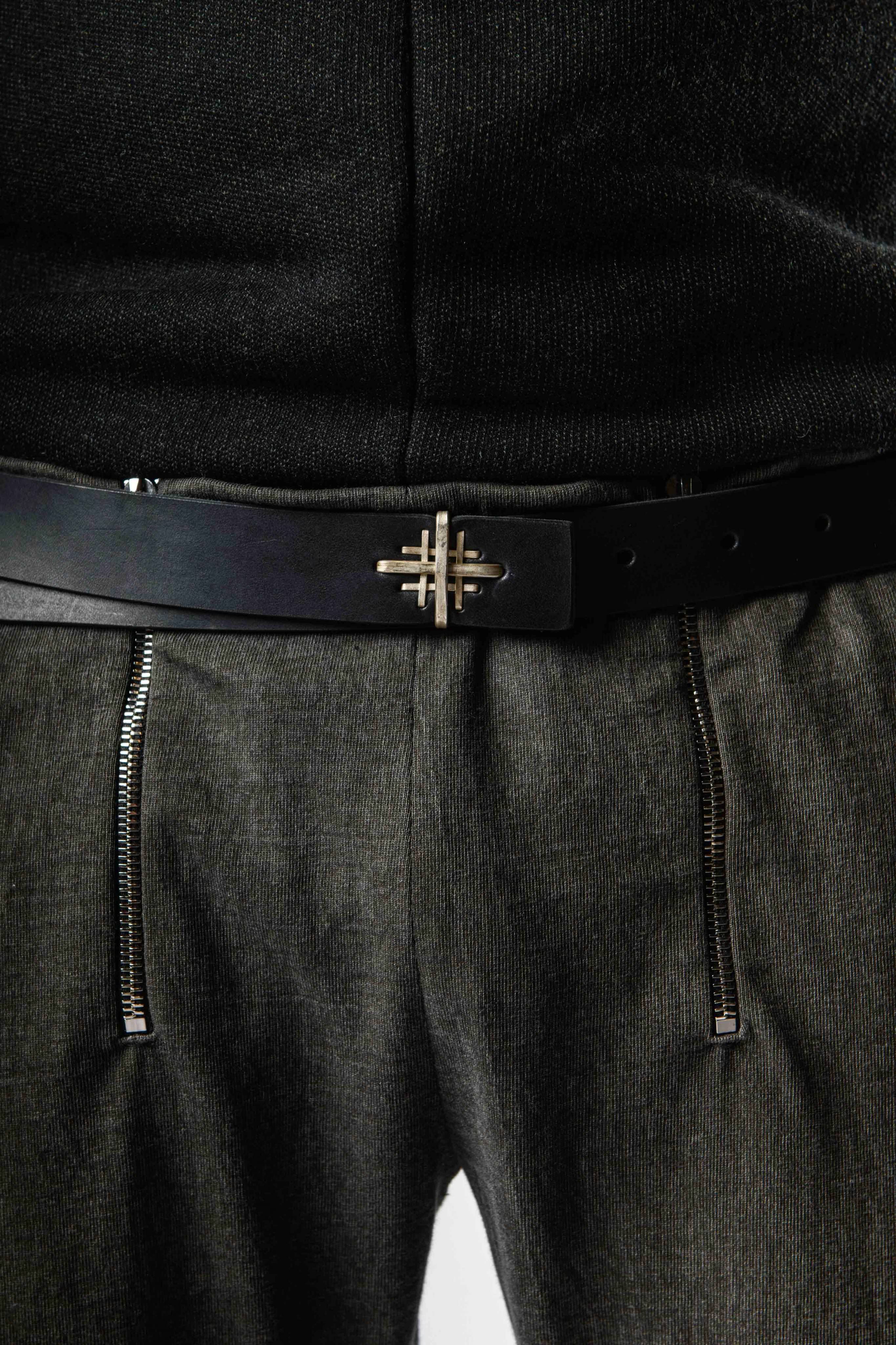 MA+ EX+1D Multiple Crosses Belt in color Black | Elixirgallery