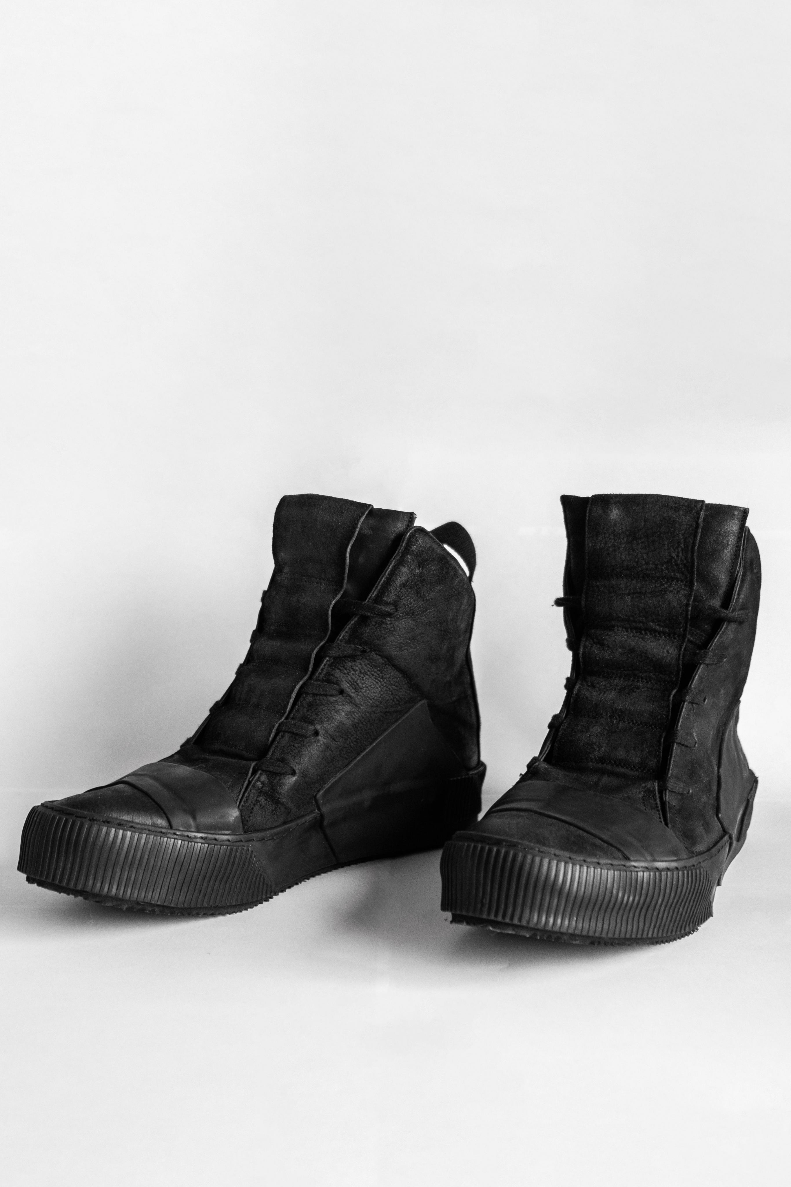 Boris Bidjan Saberi BAMBA1 Black High Top Leather Sneakers 